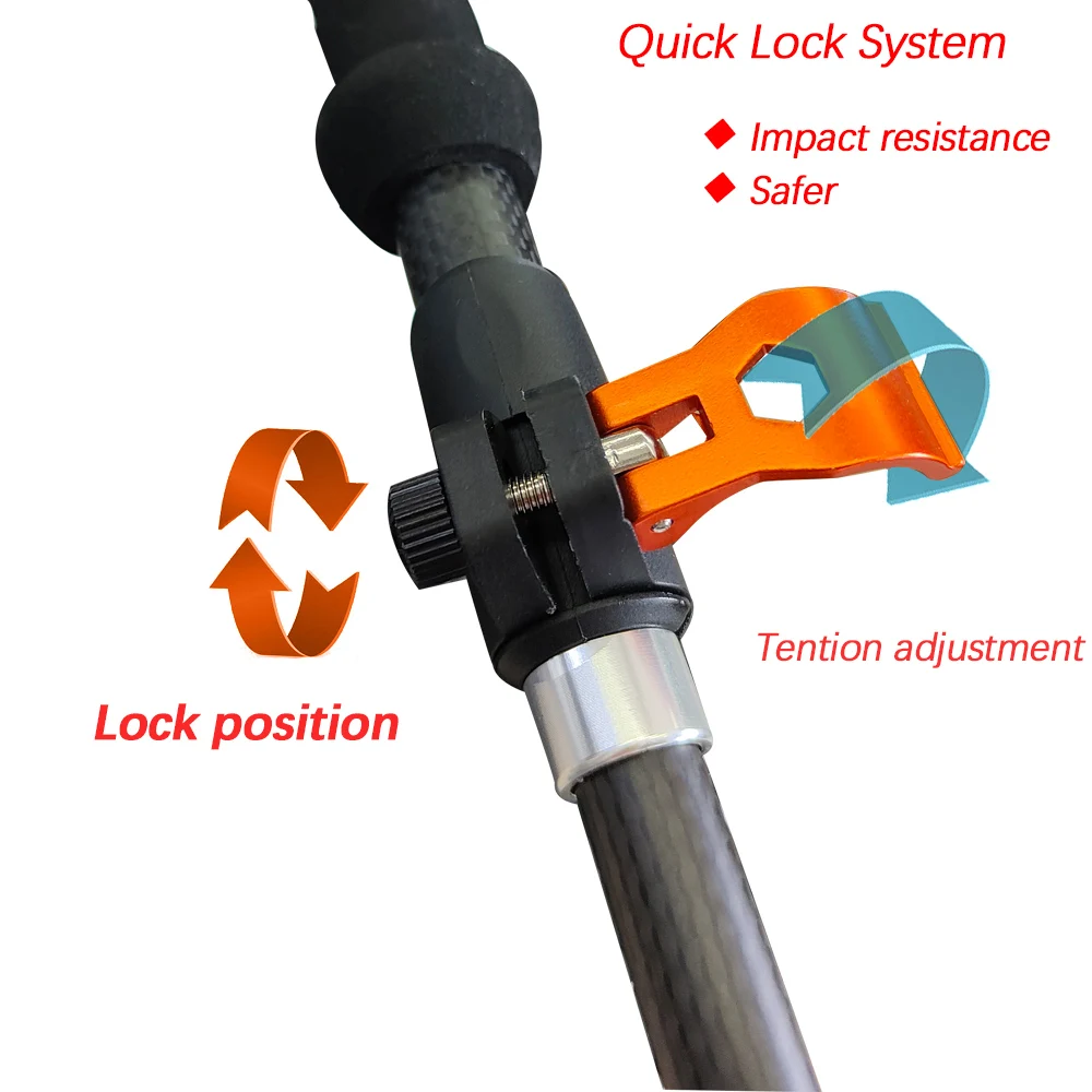 4-Section Outdoor Fold Trekking Pole Camping Portable Walking Hiking Stick For Nordic Elderly Telescopic Club Easy Put Into Bag 6