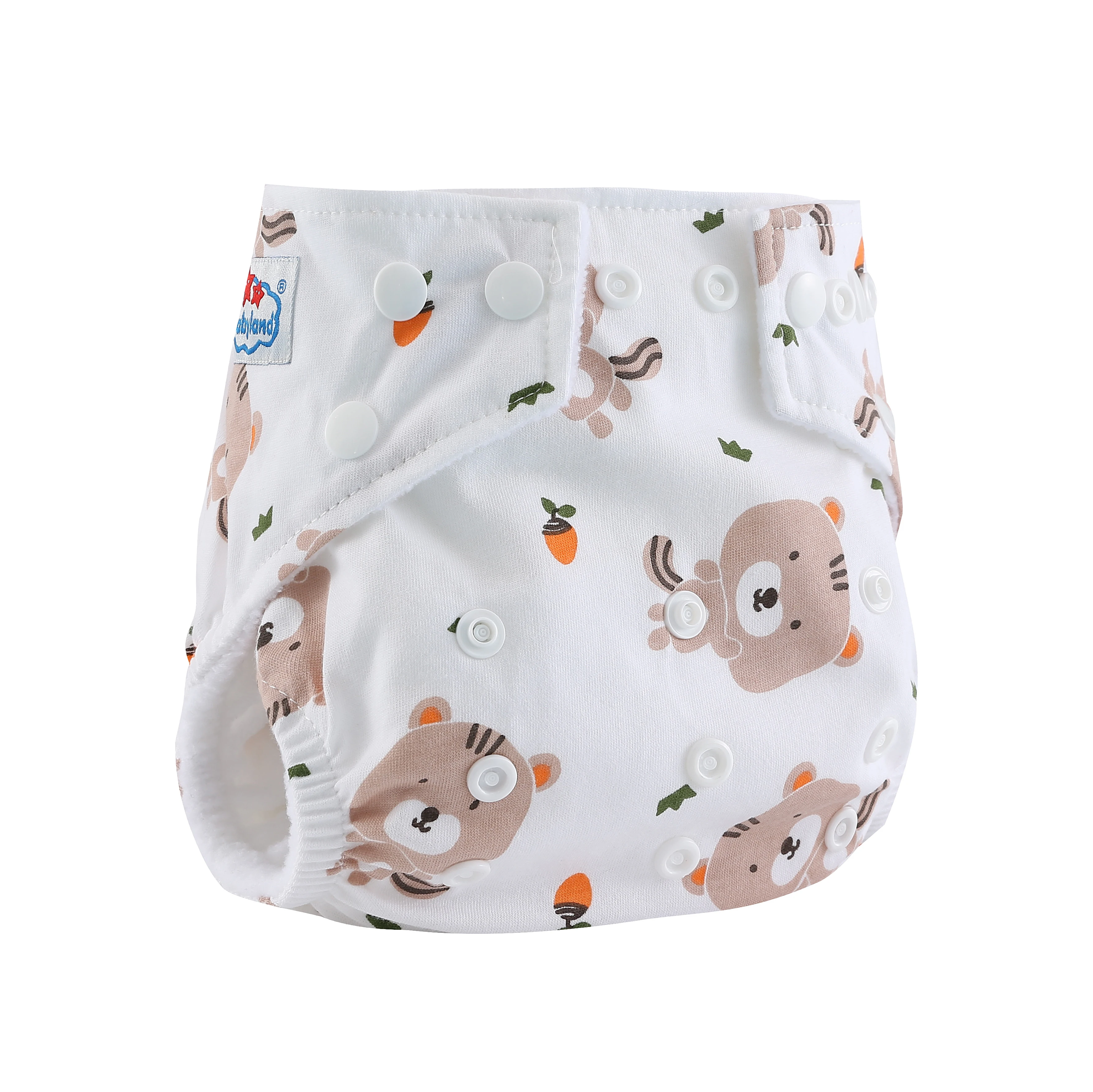 

Babyland Cotton Diapers 1PC Ecological-Friendly Reusable Diaper Shell Baby Pocket Diaper Cover Adjustable Designs Nappy