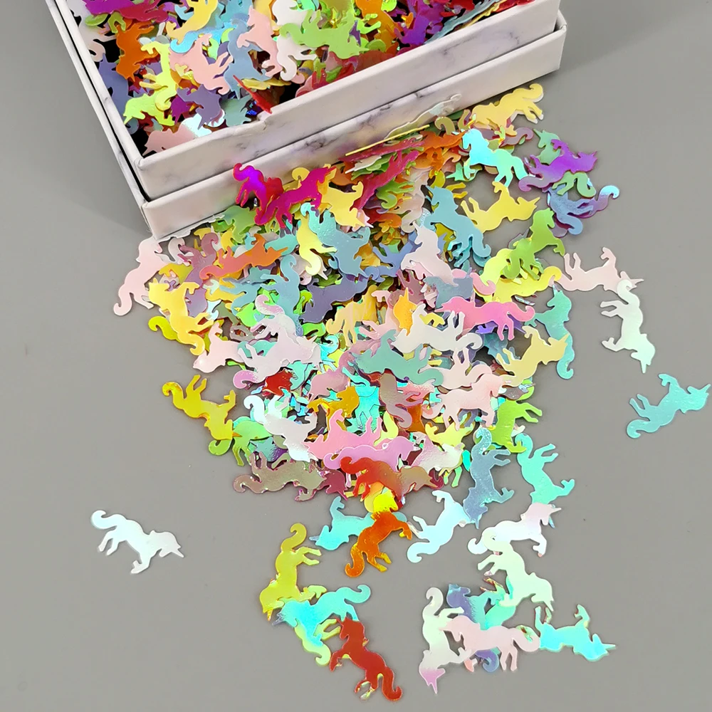 

15grams Unicorn Confetti Cute Horse Dinosaur Squirrel Fish Reindeer Flamingo Animal PVC Sequins for Baby Birthday Party Decor