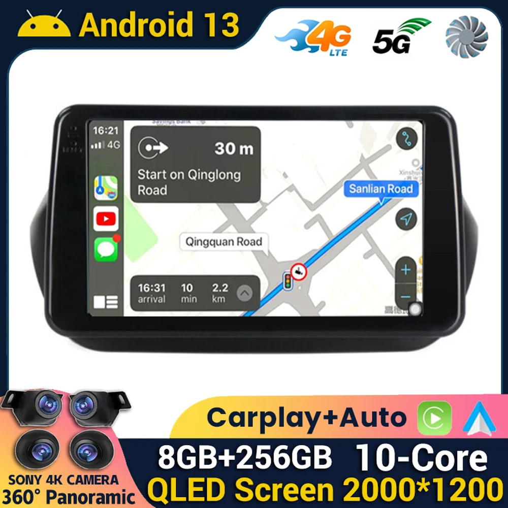 Android 13 Carplay Auto Per Fiat Fiorino Qubo Per Citroen Nemo Per Peugeot Bipper 2008 - 2017 Autoradio Lettore Multimediale Stereo