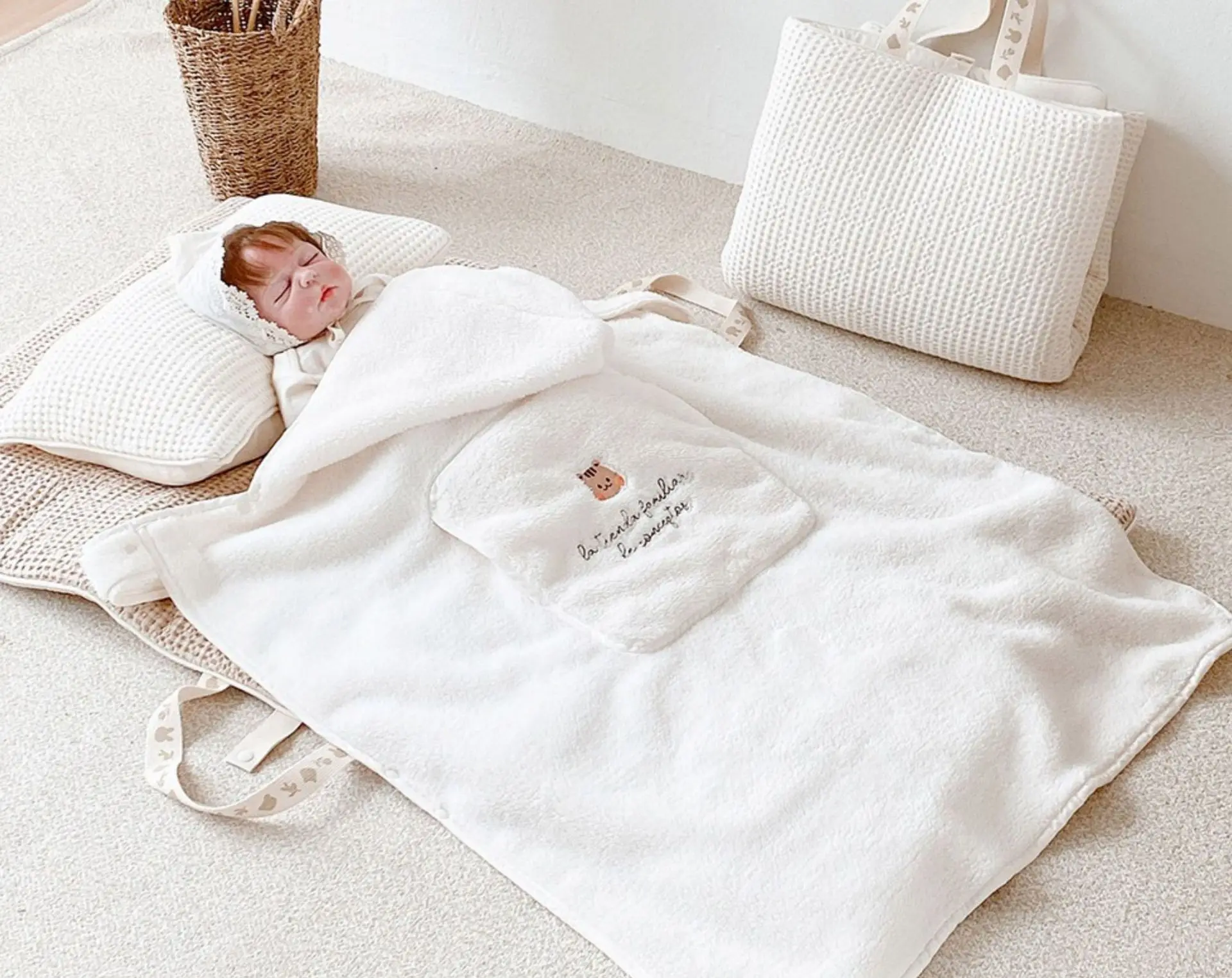 Swaddle Blanket Fleece Blanket Multifunctional Winter Windproof Warm Flannel Baby Blanket Coral Fleece Stroller Cover Infant Kids Nap Warm Quilt Swaddle Wrap swaddle blanket,fleece blanket