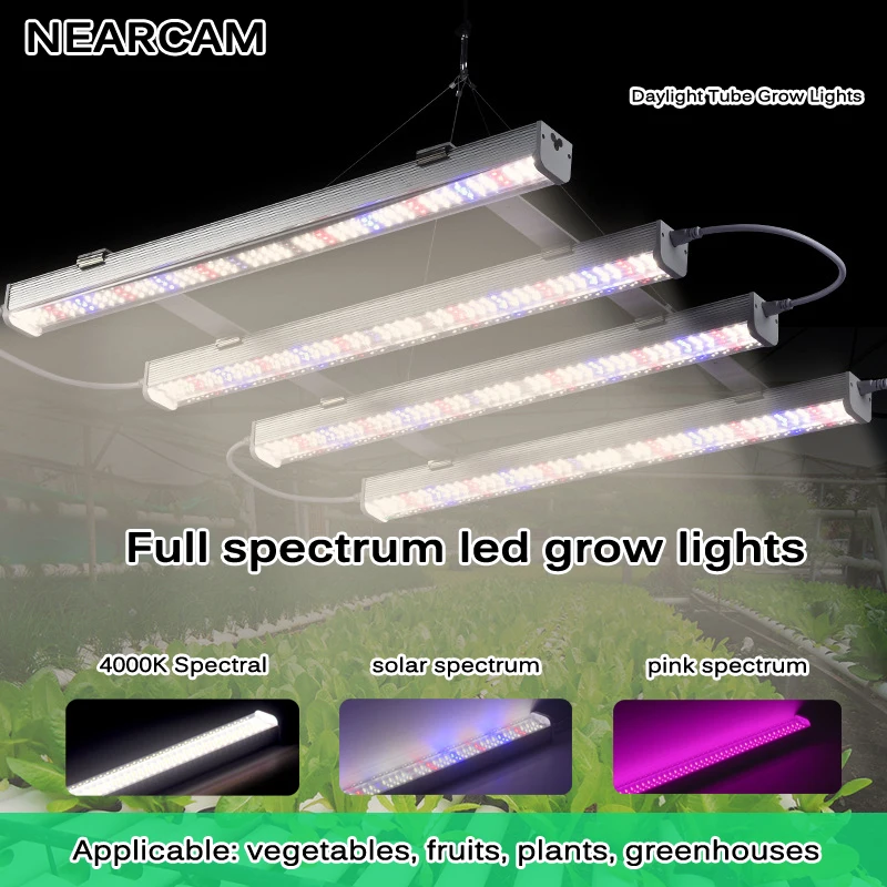 NEARCAM T5T8 Tubo de luz do dia Luz de crescimento de plantas Luz de preenchimento de cor de espectro completo Luz de crescimento LED de plantas hidropônicas vegetais