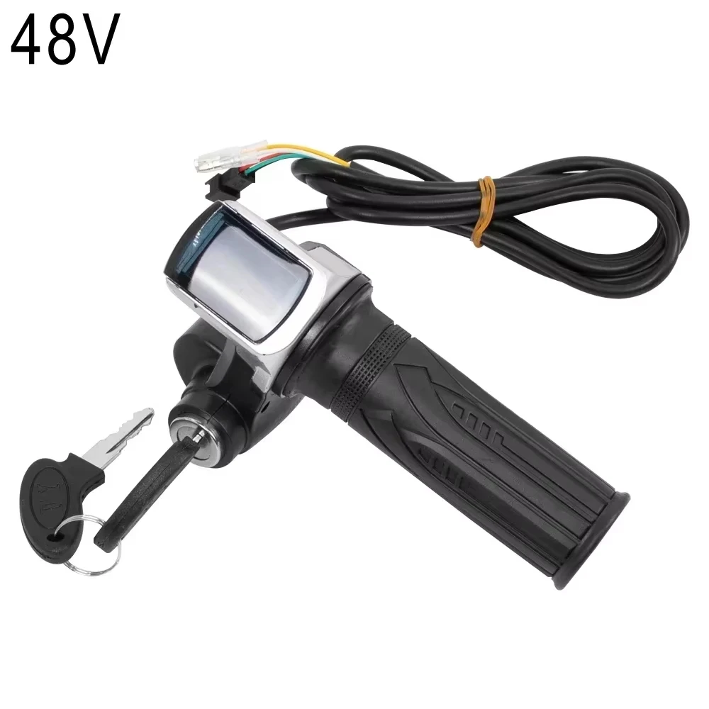E-Bike Handlebar Throttle Grip with Lock and LED Power Display