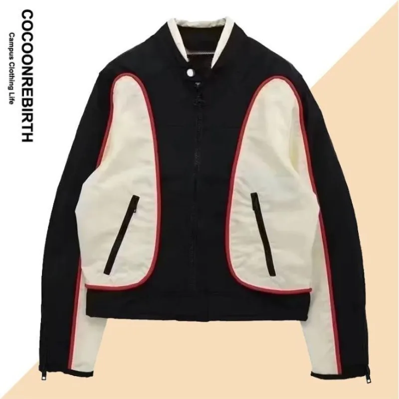 

High Version Brands Mens Bomber Jacket Women Patchwork Motorcycle Loose Casual Coat Unisex Street Racing Baseball Outwear