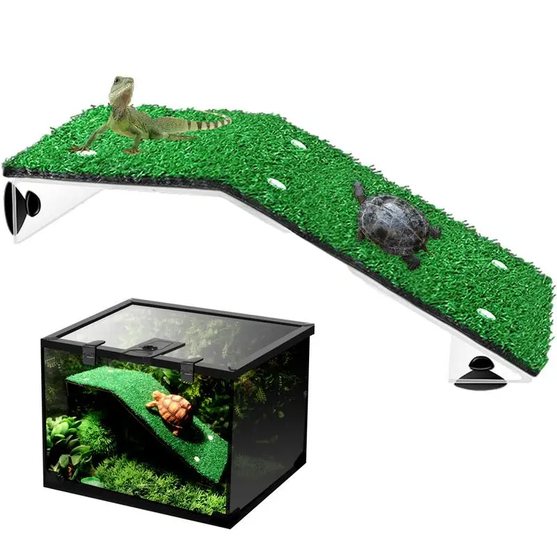 

Turtle Basking Terrace Simulation Grass Ramp Tortoise Resting Terrace Reptile Lawn Climbing Ladder Aquatic Turtle Water Tank