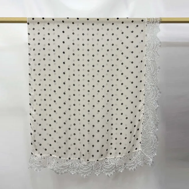 Nouveau hijab en dentelle modal double face à pois pour femmes, turban de mode musulmane, foulard pour femmes, Ramadan