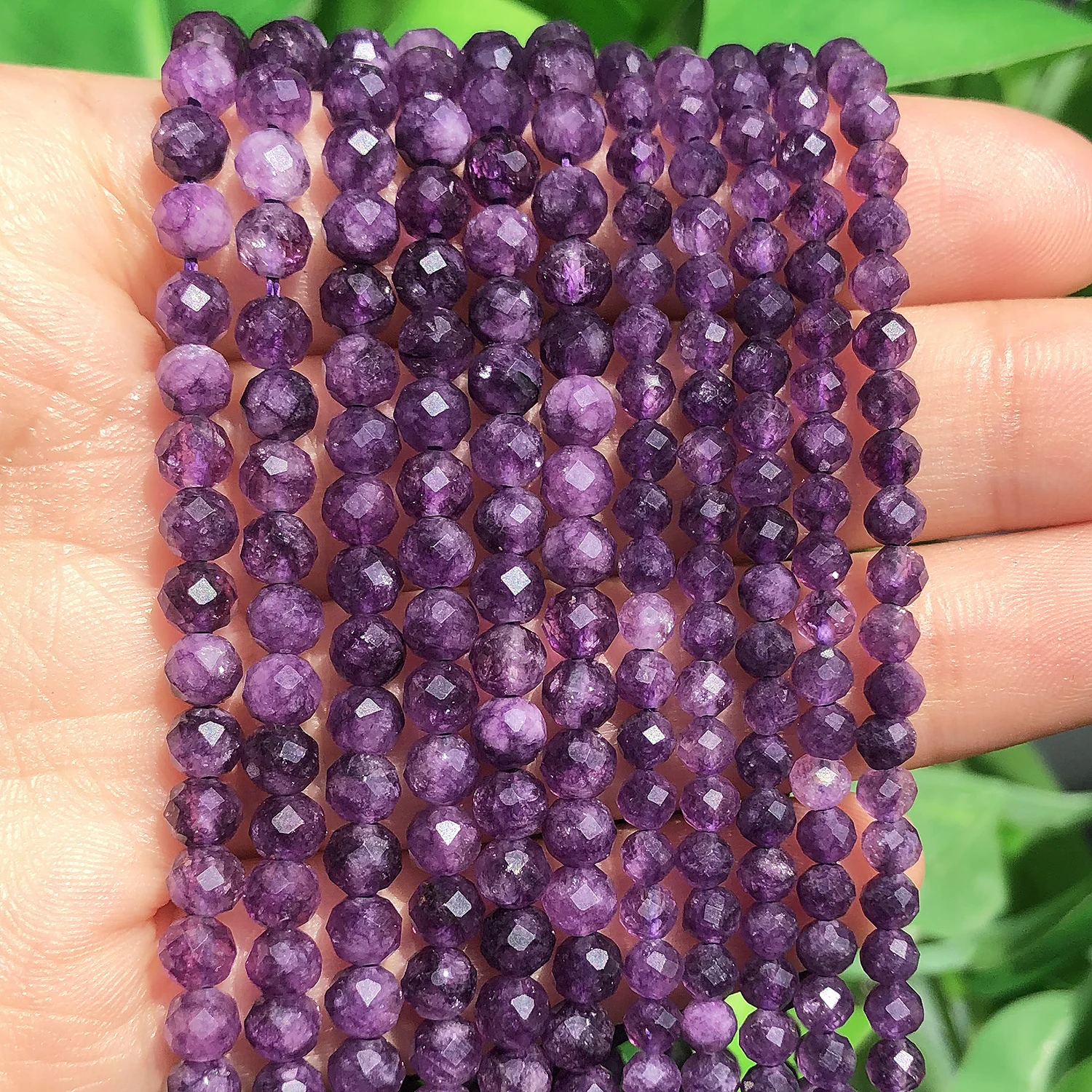 Natural 3mm 4mm Faceted Amethyst Round Tiny Beads Diy Loose Spacer