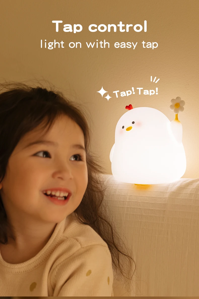 Kawaii Daisy Chicken Soft Silicone Night Lamp - Limited Edition