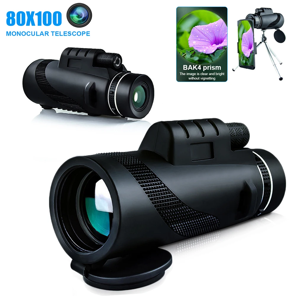 Day&Night Vision 80X100 HD Optical Monocular Hunting Camping Hiking Telescope 