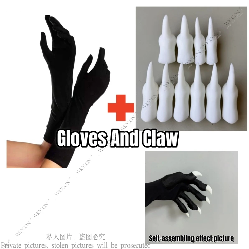 Anime Husk Cosplay Kostüm Wig Perücke Gloves And Claw Assembled Hazbin Cosplay Hotel Daemon Suit Prop Woman Man Set 23