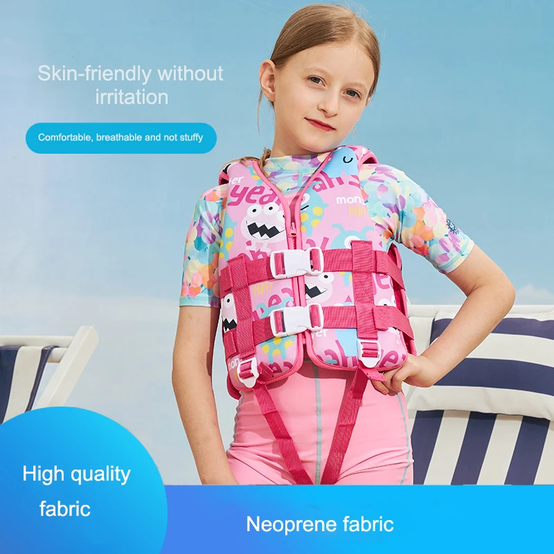 

New Children Life Jacket Outdoor Neoprene rubber Life Vest Adjustable Buoyancy Water Sports Kayaking Boating Safety Vest for Kid