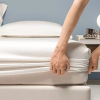 Drap-housse en soie de mûrier, housse de matelas soyeuse, drap de lit Queen King Size, housse de lit haut de gamme, drap de lit en soie, taille personnalisée 4