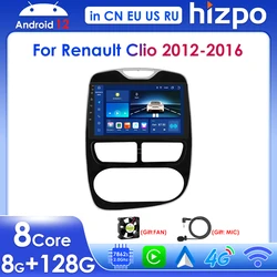 Hizpo-Lecteur de limitation de voiture pour Renault Clio 3, 4, 2012-2016, Android 12, 2 Din, Récepteur stéréo, Carplay, Navigation GPS, BT, SWC, RDS, 4G