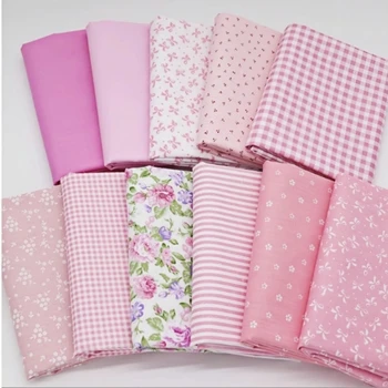 Pink Floral Dots Cotton Fabric 1
