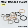 5PCS Metal Bamboo Buckle Spring O Ring Round Push Trigger Key DIY Connector Openable Keyring Carabiner Purses Handbags Snap 1