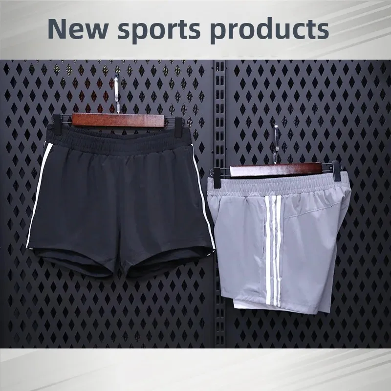 Spring Summer Stripe Gym Running Casual Loose Quick Dry Morning Run Fitness False Two-Piece Shorts Women's Sportswear