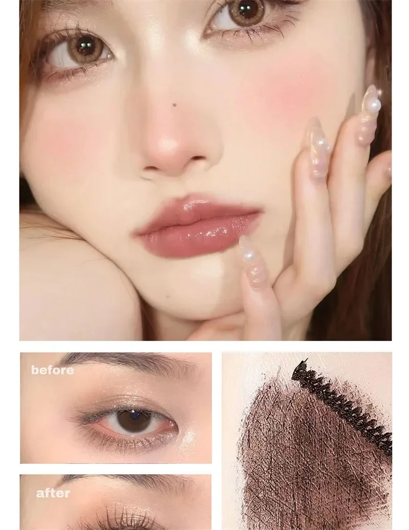 Seidefaser Matte Mascara Mat Ultrafeinem Biischt Waasserdicht Schwaarz_voghion.com