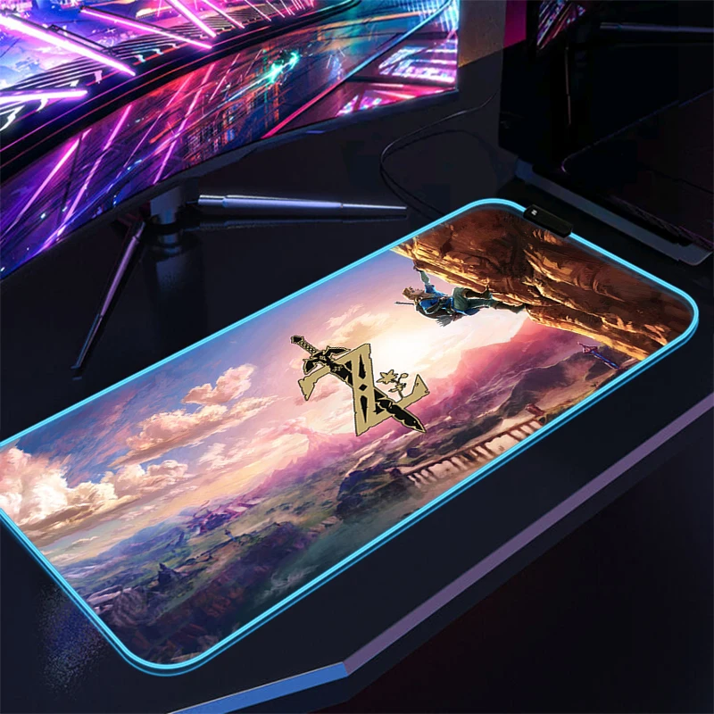 Zelda-Rgb ִϸ̼ 콺 е, Led Ʈ ũ Ʈ, Pc, ̸ ׼, Ű, Xxl,  , Ȯ ȣ 콺