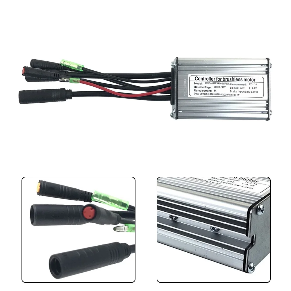 

Controller Ebike 250-350W 9 Pin Waterproof Plug Aluminum + Plastic Current: 17±1A DC36V/48V For KT Series Motors High Quality