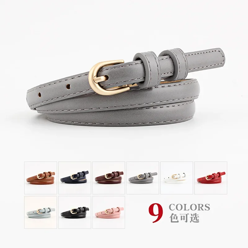 

Hot Female Side Gold Buckle Jeans Wild Belts for Women Fashion Students Simple New Circle Pin Buckles Belt 105CM