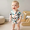 Infant Boys Lightweight Romper with Fun Dinosaur Print and Short Sleeves for Summer Playtime - Adorable Baby Outfit 1