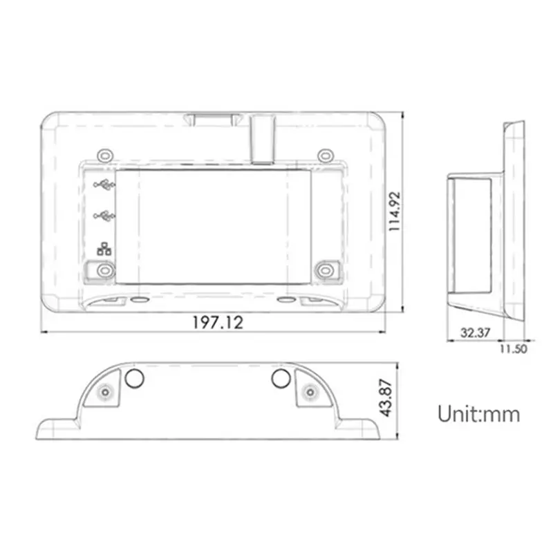 Hot-For Raspberry Pi 4B 7인치 ABS 블랙 쉘 케이스 공식 오리지널 7인치 800X480 디스플레이 터치 스크린용