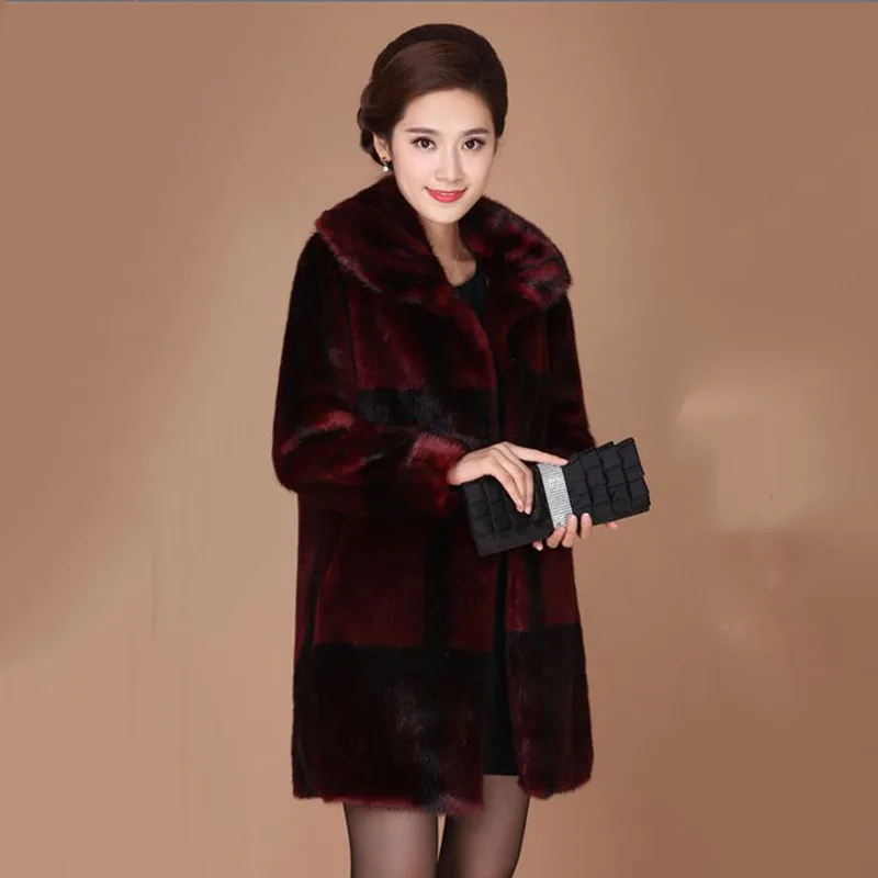 Out-of-season Fashion Mink Coat Female Temperament Long Middle-aged Rich Mother Outfit Haining Fur Loose Mink Coat Female Tide