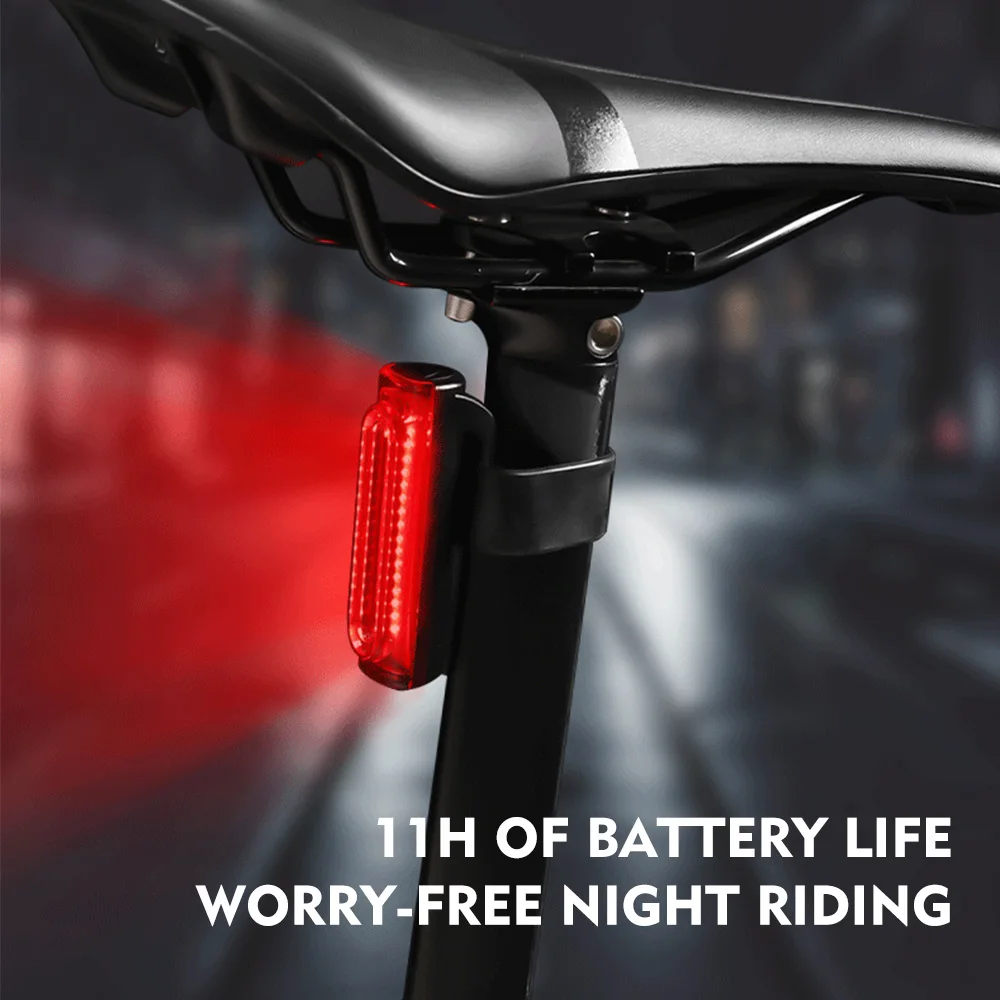 Luz LED trasera para bicicletas, modelo de iluminación de bici de montaña,  para la parte posterior del sillín, con varios modos y carga USB, ideal  para carretera