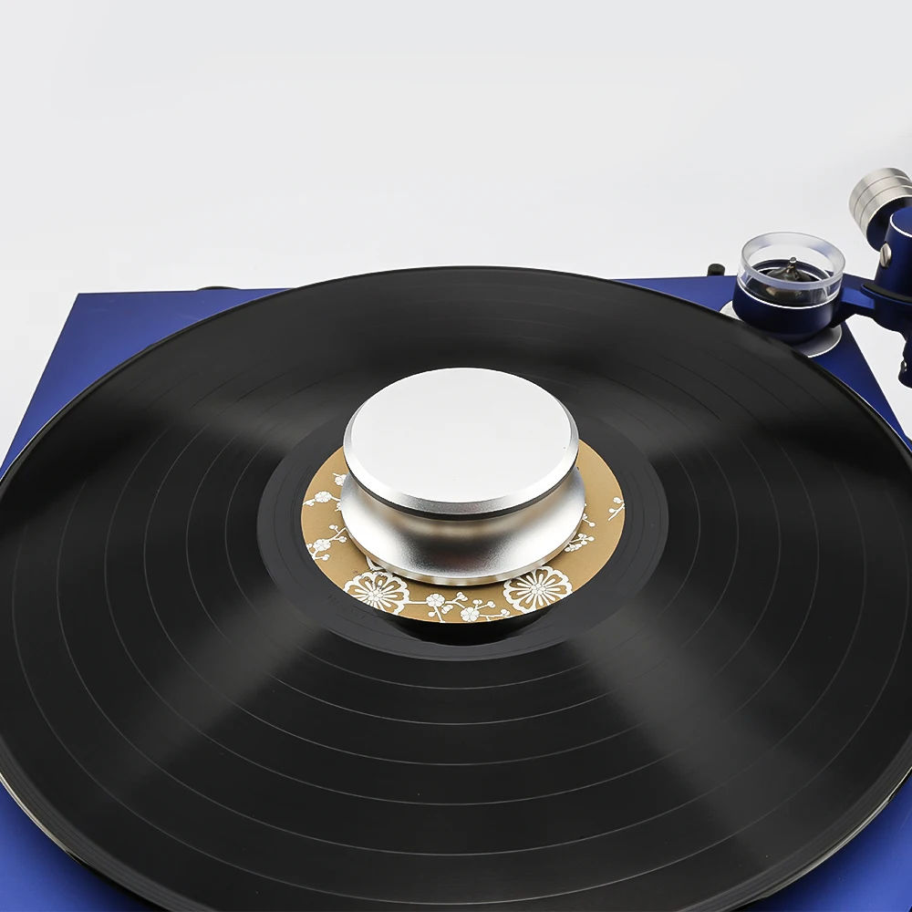 audiocrast metal de alumínio vinil registro peso estabilizador disco braçadeira equilibrada para plataforma giratória lp record player acessórios