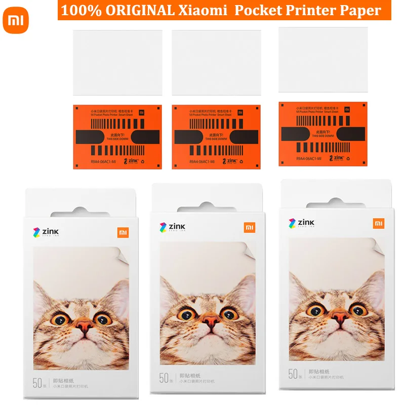Original Xiaomi ZINK Pocket Printer Paper Self-adhesive Photo Print Sheets  For Xiaomi 3-inch Mini Pocket Photo Printer For Gifts - AliExpress