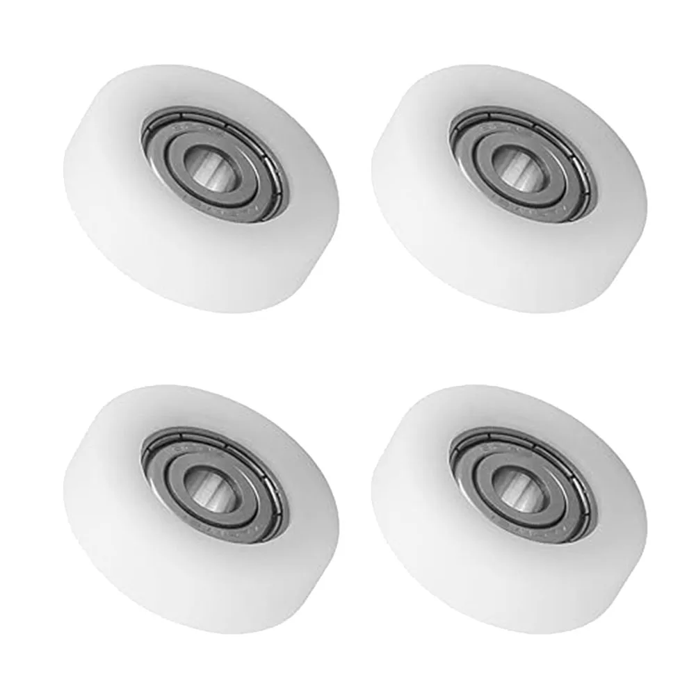 4 Pcs 1.25 Inch Single Wheel Light White Pp Plastic Small With Diameter 30mm Smooth Piece Folding Bed Pulley