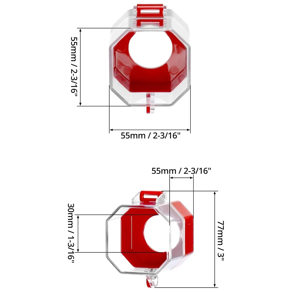 Emergency Stop Button Cover, 4 Pack Plastic Switch Cover Protector, Toggle Switch Push Button Lockout Cover