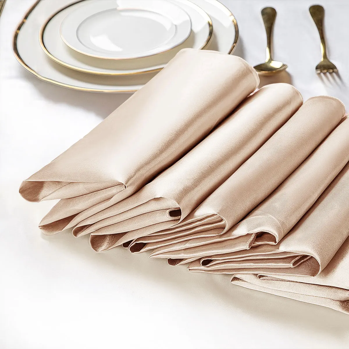 Wedding Napkins Decoration Cloth Square Satin Fabric Handkerchief Napkin 12pcs 50x50cm Party Home Supplies Dinner Table Decor