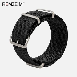 Durable Ribbed Nylon Watch Strap - Premium Military - Grade Watchband Accessory - 22mm (Black)