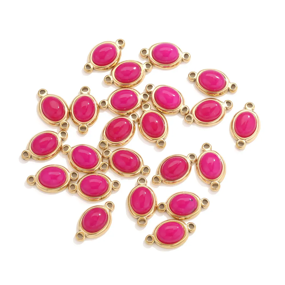 4 Stück Edelstahl Verbinder Schmuck Naturstein Charms für Schmuckherstellung DIY Armbandherstellung Zubehör Verbinder Anhänger – Detail 4