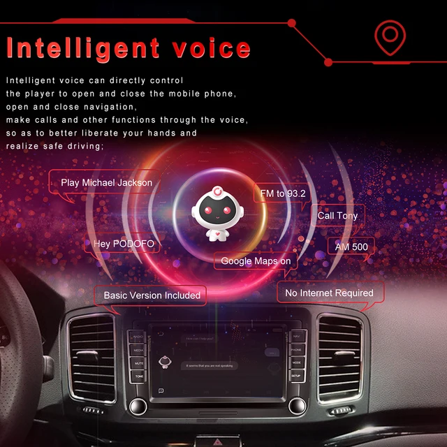 Podofo 2 Din Android 10 Radio Car Multimedia Player Carplay per VW/Volkswagen/Golf/Polo/Tiguan/Passat/b6/SEAT/leon/Skoda/Octavia 5