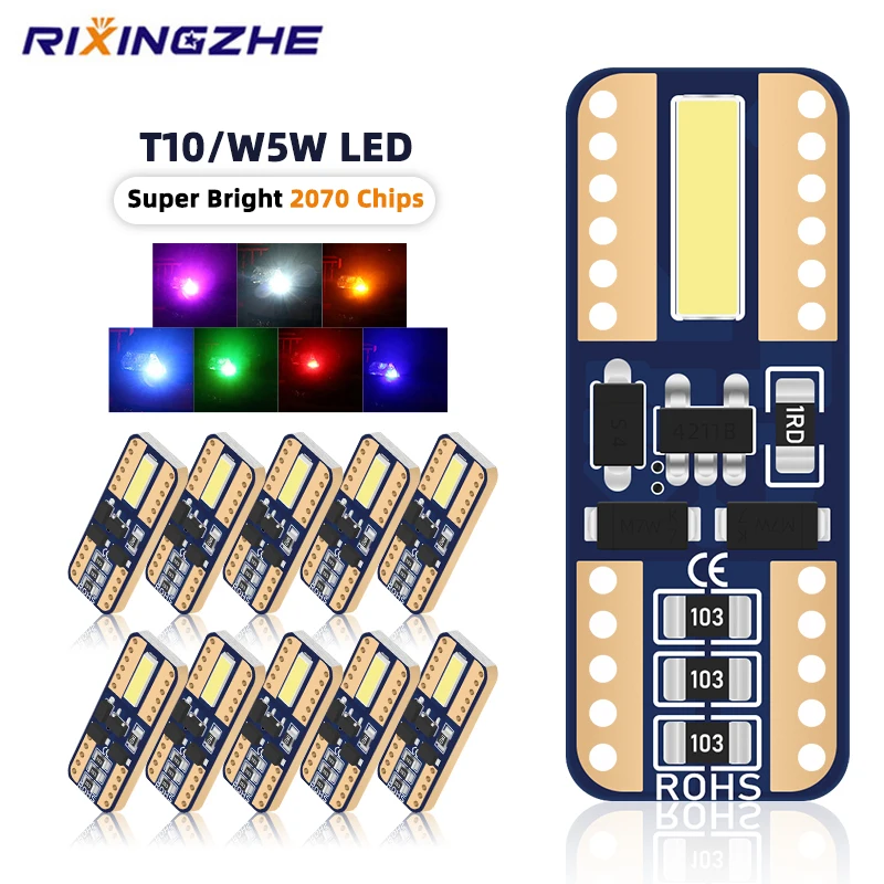 20 Pz T10 W5W Lampada Di Segnalazione 2070 2Smd Led Canbus W5W Led 168 194 Luce Interna Auto Luci Di Ingombro Auto Lampada Da Lettura A Led 12V