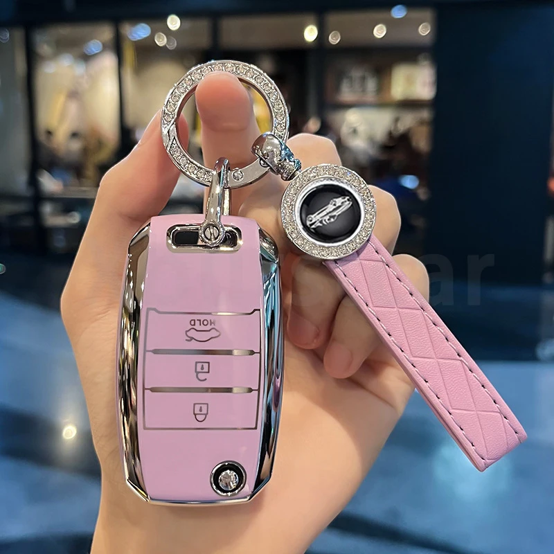 부드러운 TPU 플립 접이식 자동차 키 케이스 커버 기아 시드 리오 소울 Sportage Ceed Sorento Cerato K2 K3 K4 K5 원격 쉘 Fob 홀더