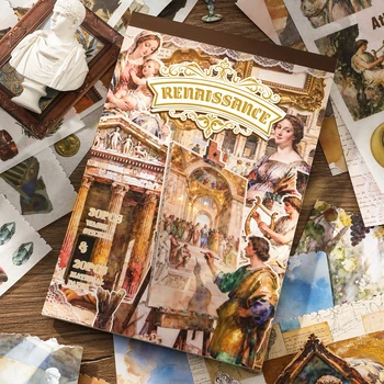 50 fogli - Scrapbook in stile rinascimentale europeo (include 30 adesivi fustellati e 20 fogli di carta) per fai da te