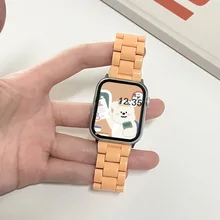  Candy Color Resin Strap for apple watch bands 40mm 41mm 45 38 42 44  6 7 Macaron Wrist for apple Watchband Belt for iwatch band 