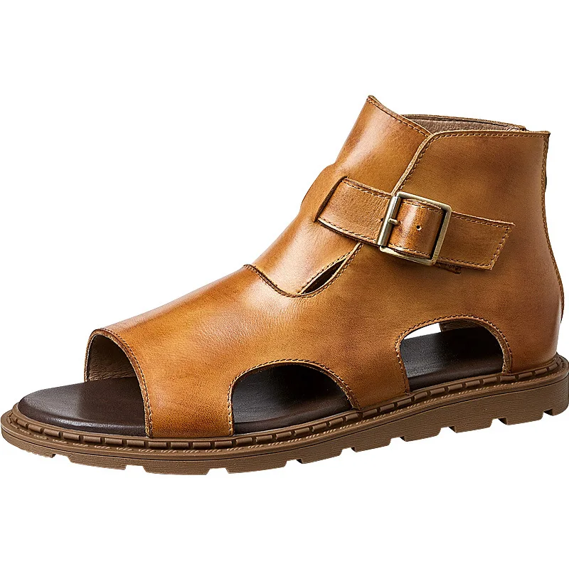 

Сандалии мужские из натуральной кожи, босоножки на плоской подошве, роскошные удобные дизайнерские модные туфли для офиса, в итальянском стиле, ручная работа, лето