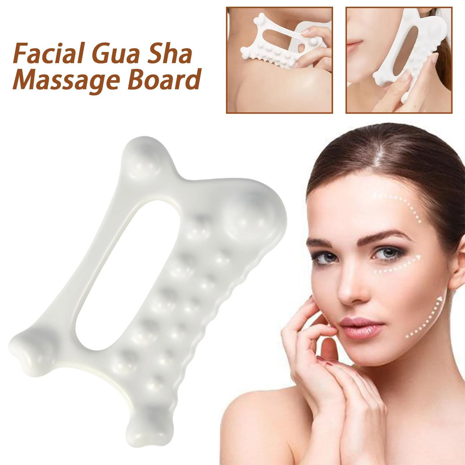 Facial Gua Sha Massage Board Ceramics Reduce Fat Static Free Portable