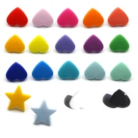 Plastic Resin Snap Button Press Stud Cloth Button, Environmental Fastener, Snap Pliers, T5, Hearts and Stars, 20 Set 2