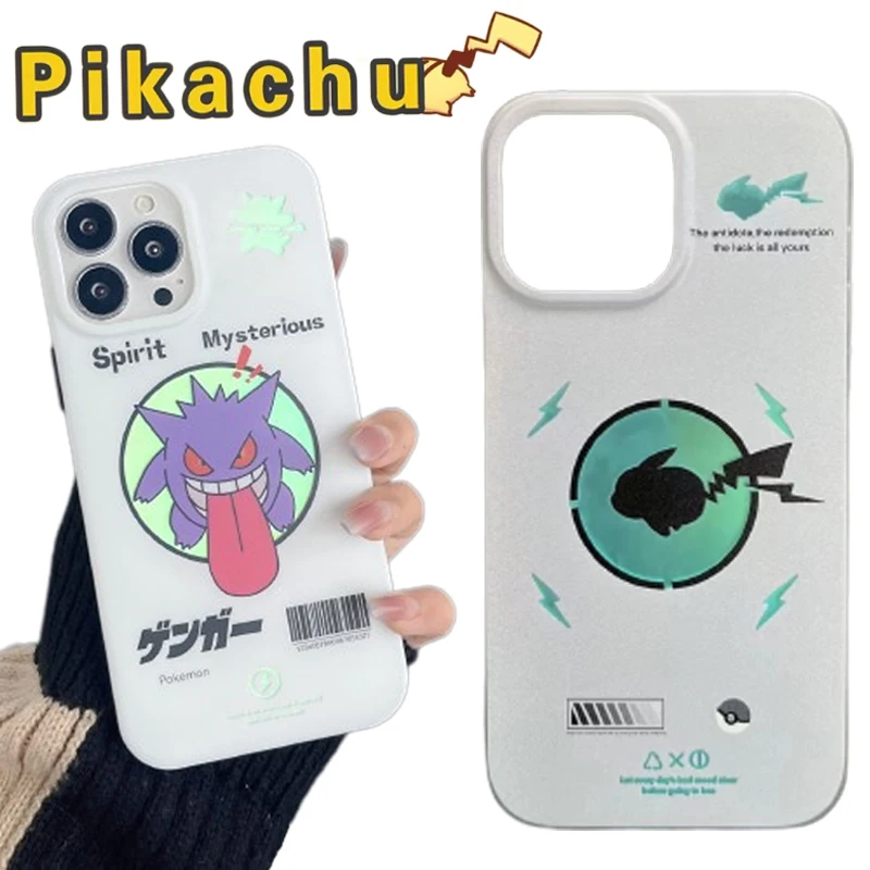 Pokemon Pikachu Gengar Custodia Per Telefono Per Iphone 15 Pro Max 14 13 12 11 Anime Cover Creative Radium Custodia Protettiva Accessorio Per Telefono