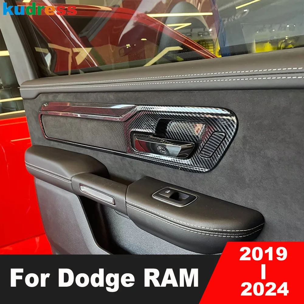 

Car Inside Inner Door Handle Bowl Cover Trim For Dodge RAM 2019 2020 2021 2022 2023 2024 Carbon Fiber Interior Accessories