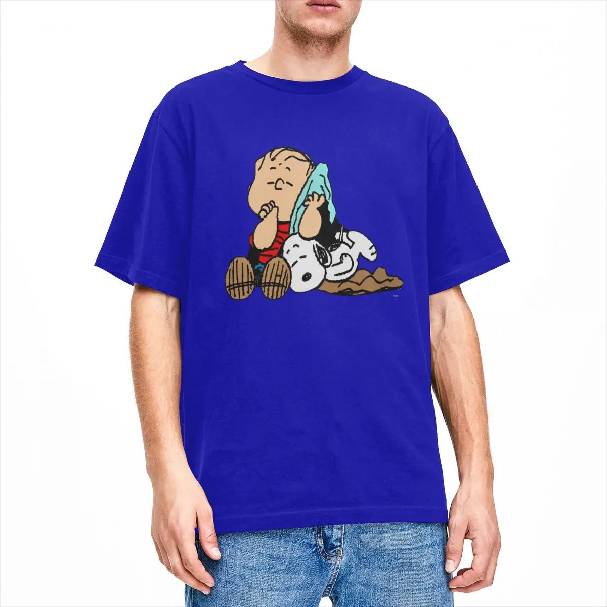 thumbnail image 1 of Camisetas de algodón 100 % de Peanuts, Charlie Brown y Snoopy, camisetas populares para hombre, camisetas de manga corta con diseño clásico Y2K de verano, 1 of 5
