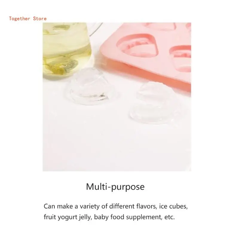 4 Hole Denture Teeth Shaped Ice Cube Mold Silicone Ice Tray DIY Cream Mould Funny Gag Gift for Dentist Seniors 6XDD