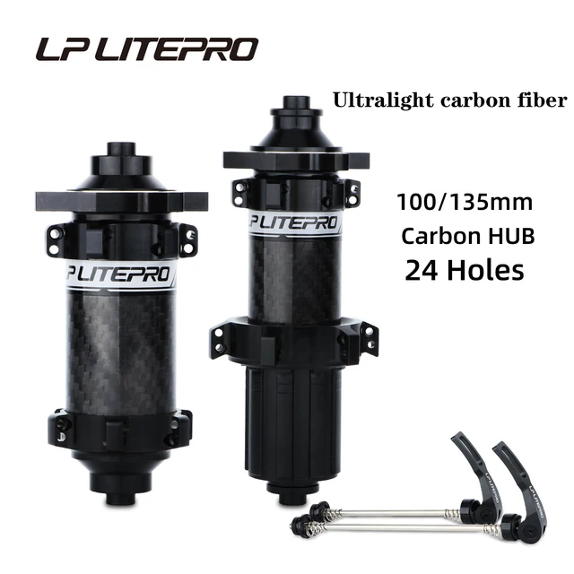 LP Litepro Road Bicycle Disc Brake Hub Kit 24 Hole 100/135mm Foldable Bicycle Mountain Bike Carbon Fiber Quick Release Hub 1