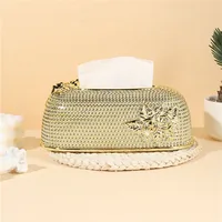 1Pcs high-end gold tissue box, napkin storage box, suitable for kitchens, restaurants, bathrooms, and desks 1