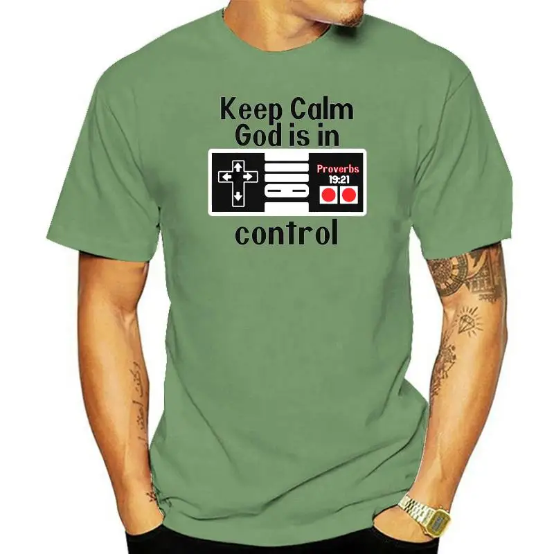

Мужская футболка надпись Keep calm God is in control Женская Мужская футболка